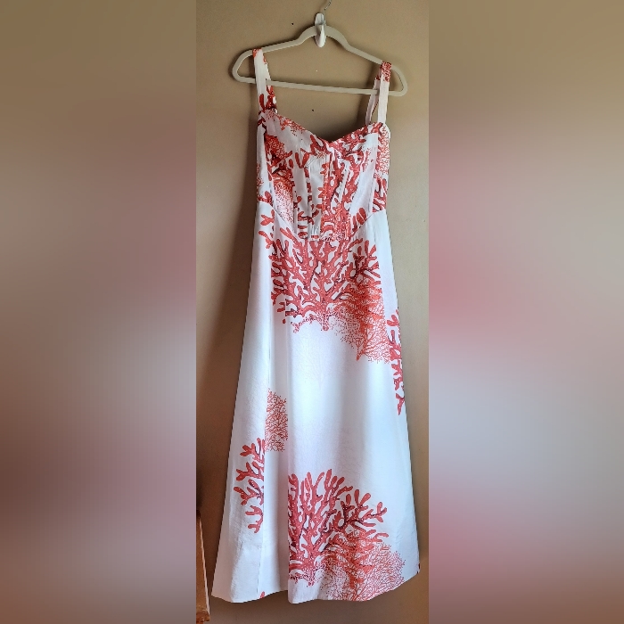 Mare Mare Elegant Coral Print Dress